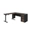 Bestar Connexion Height Adjustable L-Desk, Antigua/Black 93885-000052 - alternate 7